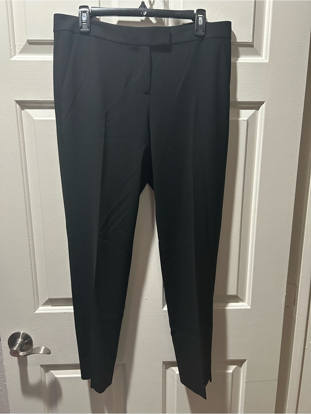 Theory Women's Ibbey Admiral Crepe Straight Pants in Black Size 10